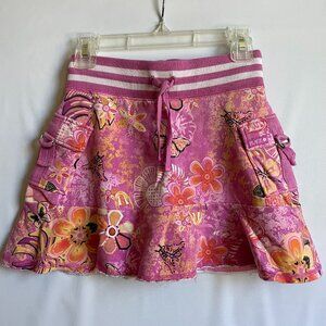 The Children's Place Girls Skirt Skort Size 6X/7 Ruffle Butterflies Flowers Pink
